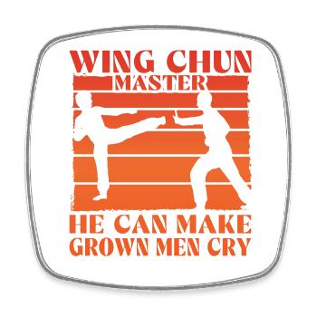 Wing Chun il peut faire pleurer les hommes adultes - Magnet carré - blanc - Devant