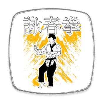 Wing Chun - Viereckiger Kühlschrankmagnet - Weiß - Vorne
