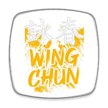 Wing Chun - Viereckiger Kühlschrankmagnet - Weiß - Vorne