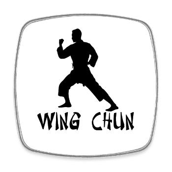 Wing Chun - Viereckiger Kühlschrankmagnet - Weiß - Vorne
