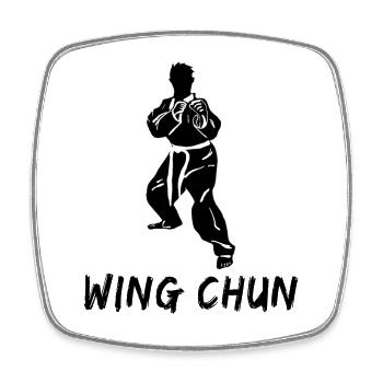Wing Chun - Viereckiger Kühlschrankmagnet - Weiß - Vorne