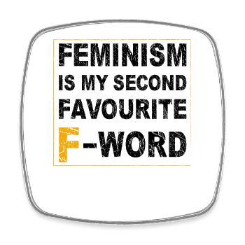 Le féminisme est mon deuxième mot préféré - Magnet carré - blanc - Devant