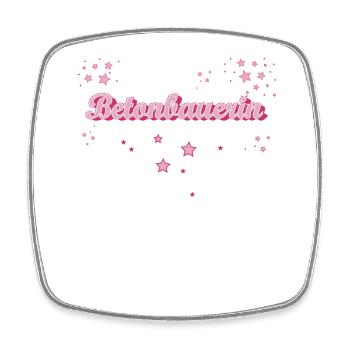 Betonmischer Abschluss-Geschenk Betonbauerin - Viereckiger Kühlschrankmagnet - Weiß - Vorne