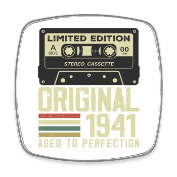 83. Jubiläumsgeschenk im Retro-Stil 1941 - Viereckiger Kühlschrankmagnet - Weiß - Vorne