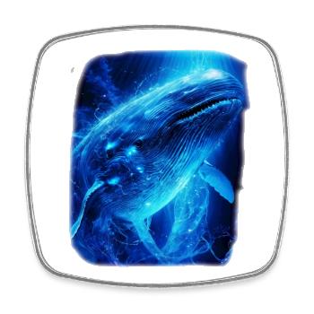 Blauwal - Viereckiger Kühlschrankmagnet - Weiß - Vorne