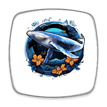 Blauwal - Viereckiger Kühlschrankmagnet - Weiß - Vorne