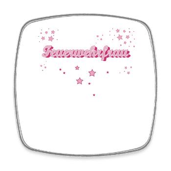 Feuerwehr Abschluss-Geschenk Feuerwehrfrau - Viereckiger Kühlschrankmagnet - Weiß - Vorne