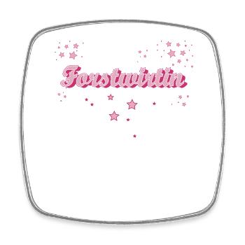 Förster Abschluss-Geschenk Forstwirtin - Viereckiger Kühlschrankmagnet - Weiß - Vorne