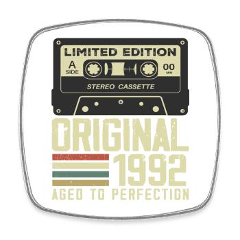 32e Cadeau Anniversaire Style rétro 1992 - Magnet carré - blanc - Devant