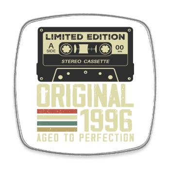 28. Jubiläumsgeschenk im Retro-Stil 1996 - Viereckiger Kühlschrankmagnet - Weiß - Vorne