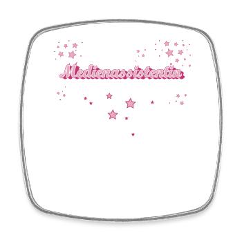 Marketing Abschluss-Geschenk Medienassistentin - Viereckiger Kühlschrankmagnet - Weiß - Vorne