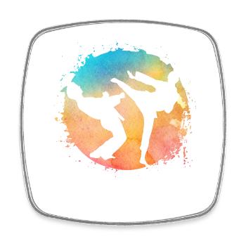 Taekwondo - Viereckiger Kühlschrankmagnet - Weiß - Vorne