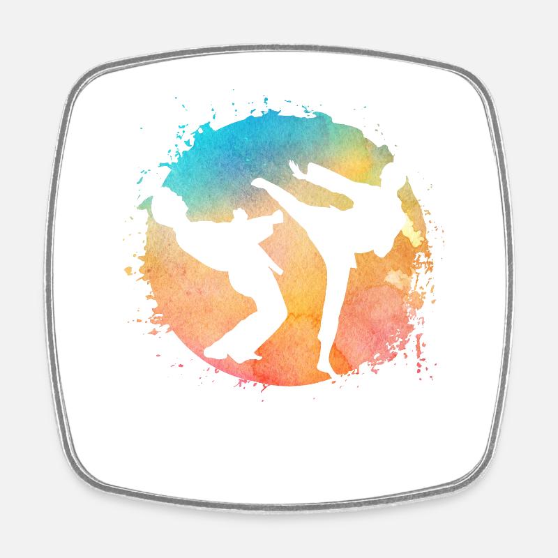 Taekwondo - Magnet carré - blanc