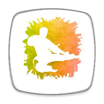 Taekwondo - Viereckiger Kühlschrankmagnet - Weiß - Vorne