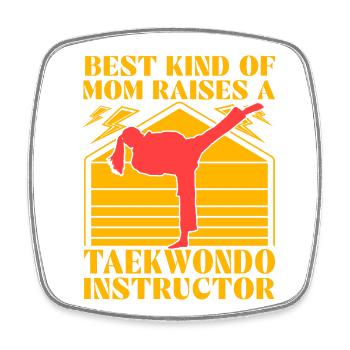 Die beste Mutter zieht einen Taekwondo-Lehrer auf - Viereckiger Kühlschrankmagnet - Weiß - Vorne