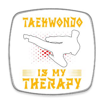 Taekwondo ist meine Therapie - Viereckiger Kühlschrankmagnet - Weiß - Vorne