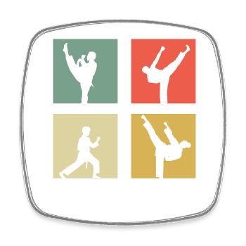 Taekwondo - Viereckiger Kühlschrankmagnet - Weiß - Vorne