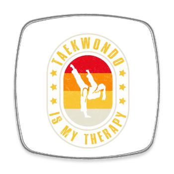 Taekwondo ist meine Therapie - Viereckiger Kühlschrankmagnet - Weiß - Vorne