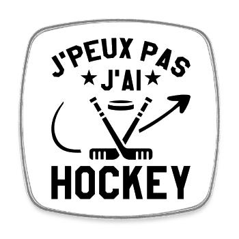 Ich kann nicht Eishockey - Viereckiger Kühlschrankmagnet - Weiß - Vorne