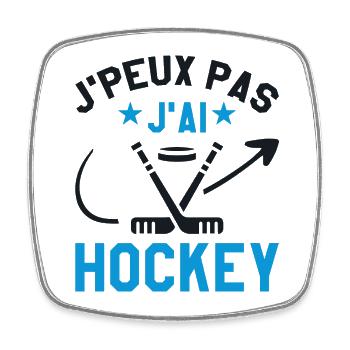 Ich kann nicht Eishockey - Viereckiger Kühlschrankmagnet - Weiß - Vorne