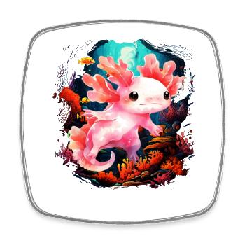 Axolotl - Magnet carré - blanc - Devant
