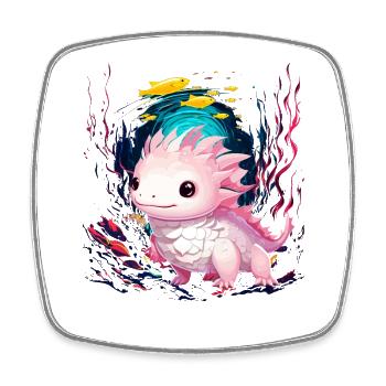 axolotl - Magnet carré - blanc - Devant