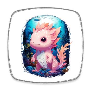 Axolotl - Magnet carré - blanc - Devant
