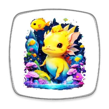 Axolotl - Magnet carré - blanc - Devant