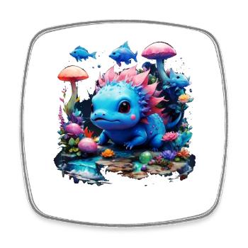 Axolotl - Magnet carré - blanc - Devant