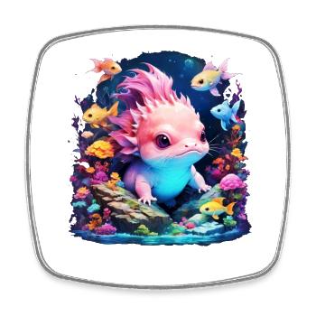 axolotl - Magnet carré - blanc - Devant