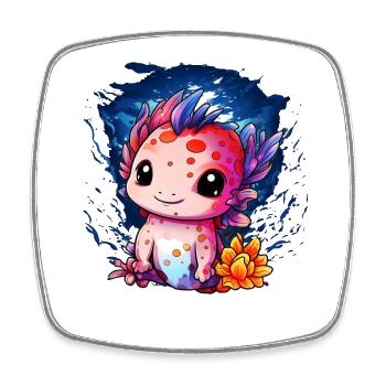 Axolotl - Magnet carré - blanc - Devant