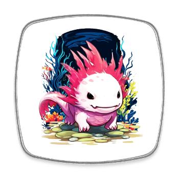 Axolotl - Magnet carré - blanc - Devant