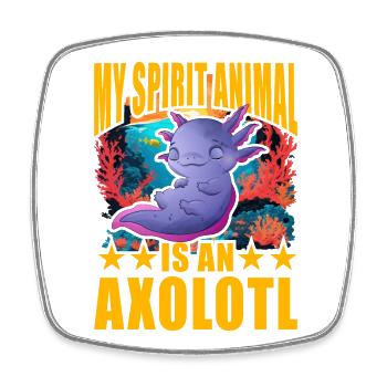 Mon animal spirituel est un axolotl - Magnet carré - blanc - Devant