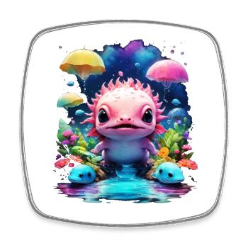 Axolotl - Square fridge magnet - white - Front