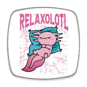 Relaxolotl - Viereckiger Kühlschrankmagnet - Weiß - Vorne