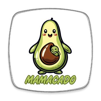 Avocate enceinte - Magnet carré - blanc - Devant