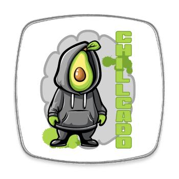 Chillcado - Avocat avec sweat à capuche - Magnet carré - blanc - Devant