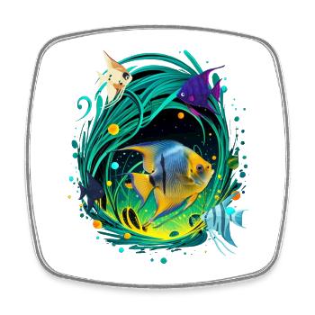 Angelfish - Magnet carré - blanc - Devant
