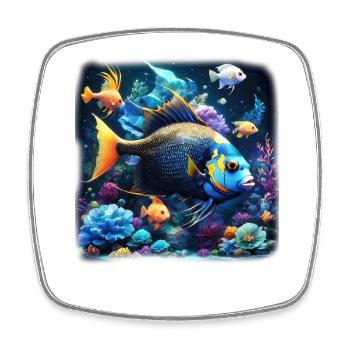 Angelfish - Magnet carré - blanc - Devant