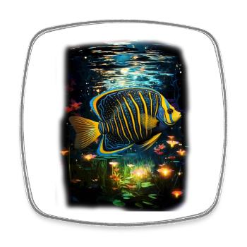 Angelfish - Magnet carré - blanc - Devant