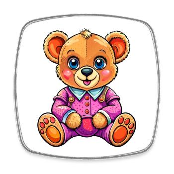 Mignon nounours - Magnet carré - blanc - Devant