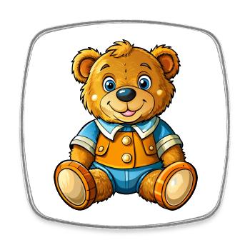 Süßer Teddy - Viereckiger Kühlschrankmagnet - Weiß - Vorne