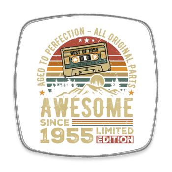 Cadeau D’anniversaire Vintage 1955 | Né en 1955 - Magnet carré - blanc - Devant