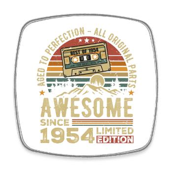 Cadeau D’anniversaire Vintage 1954 | Né en 1954 - Magnet carré - blanc - Devant