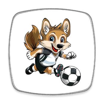 Fußball Hund Tier Fußballer Sturm Fan Team Europa - Viereckiger Kühlschrankmagnet - Weiß - Vorne