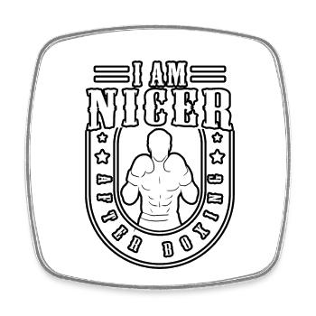 I am nicer after Boxing - Square fridge magnet - white - Front