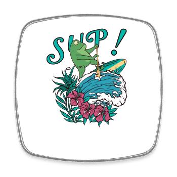 SUP paddleboarding Stand Up Paddle Frosch surfing - Viereckiger Kühlschrankmagnet - Weiß - Vorne