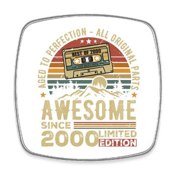 Vintage 2000 Birthday Gift | Born in 2000 - Square fridge magnet - white - Front