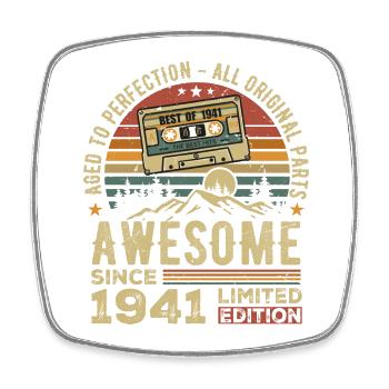 Cadeau D’anniversaire Vintage 1941 | Né en 1941 - Magnet carré - blanc - Devant