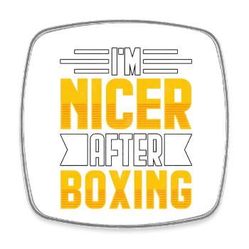 I'm nicer after Boxing - Square fridge magnet - white - Front